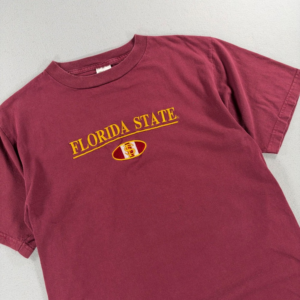 Briar Creek Florida State T-Shirt Seminoles Large Maroon Embroidered Graphic